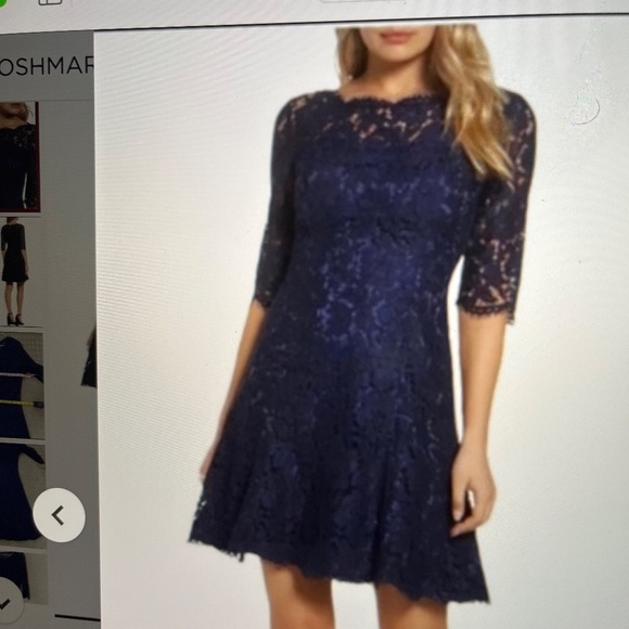 Eliza J Fit and Flare Lace Dress - Pretty Burgundy shade. - Picture 9 of 9